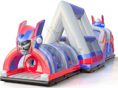 Dmuchany Tor Przeszkód - Wipeout Transformers atrakcja na festyny, jarmarki bożonarodzeniowe i eventy firmowe